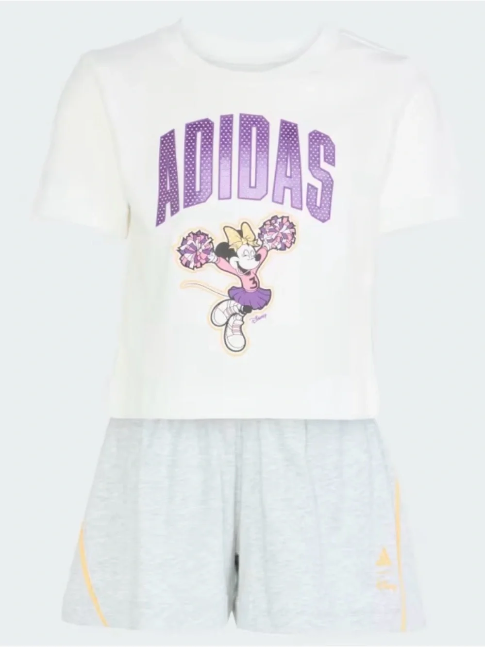 ADIDAS DISNEY MINNIE MOUSE T-SHIRT Shorts SET Kids Size Small Girls 9 - 10